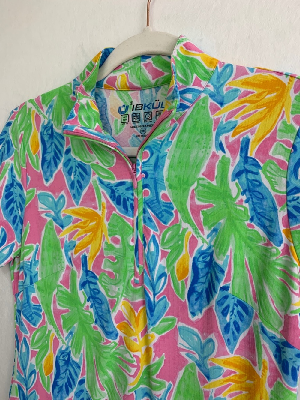 IBKUL Allison Mock Short Sleeve Botanical Print Dress Sz XS - Picture 4 of 12